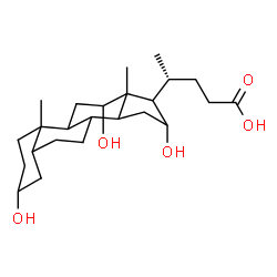 ChemSpider 2D Image | (8xi,9xi,10xi,13xi,14xi,17xi)-3,12,16-Trihydroxycholan-24-oic acid | C24H40O5