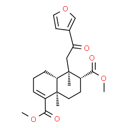 ChemSpider 2D Image | Dimethyl (4aR,5R,6R,8aR)-5-[2-(3-furyl)-2-oxoethyl]-5,8a-dimethyl-3,4,4a,5,6,7,8,8a-octahydro-1,6-naphthalenedicarboxylate | C22H28O6