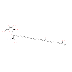 ChemSpider 2D Image | (2R,3R,26R,27R)-2,27-Diamino-1,26-dihydroxy-18-oxo-3-octacosanyl (3xi)-beta-D-xylo-hexopyranoside | C34H68N2O9