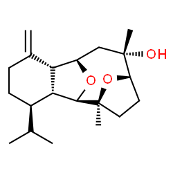 ChemSpider 2D Image | (1R,6S,8R,9R,13R,14R)-13-Isopropyl-2,6-dimethyl-10-methylene-15,16-dioxatetracyclo[6.6.1.1~2,5~.0~9,14~]hexadecan-6-ol | C20H32O3