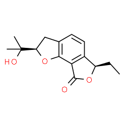 ChemSpider 2D Image | (2R,6R)-6-Ethyl-2-(2-hydroxy-2-propanyl)-3,6-dihydrofuro[2,3-e][2]benzofuran-8(2H)-one | C15H18O4