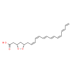 ChemSpider 2D Image | {(3S,5S)-5-[(2Z,4Z,6E,8E,10Z,12E)-2,4,6,8,10,12,14-Pentadecaheptaen-1-yl]-1,2-dioxolan-3-yl}acetic acid | C20H24O4