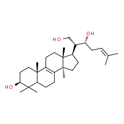 ChemSpider 2D Image | (3beta,5xi,22R)-Lanosta-8,24-diene-3,21,22-triol | C30H50O3