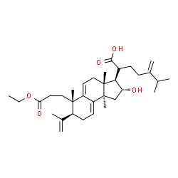 ChemSpider 2D Image | (2R)-2-[(2R,3R,3aR,6S,7S,9bR)-6-(3-Ethoxy-3-oxopropyl)-2-hydroxy-7-isopropenyl-3a,6,9b-trimethyl-2,3,3a,4,6,7,8,9b-octahydro-1H-cyclopenta[a]naphthalen-3-yl]-6-methyl-5-methyleneheptanoic acid | C33H50O5