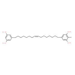 ChemSpider 2D Image | 5-[(8Z)-16-(3,5-Dihydroxyphenyl)-8-hexadecen-1-yl]-2-methyl-1,3-benzenediol | C29H42O4