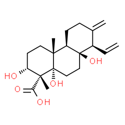 ChemSpider 2D Image | (3alpha,14beta)-3,5,8-Trihydroxy-13-methylene-14-vinylpodocarpan-15-oic acid | C20H30O5