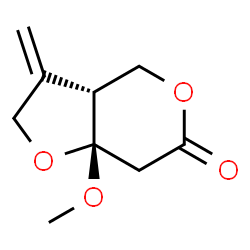 ChemSpider 2D Image | (3aR,7aS)-7a-Methoxy-3-methylenehexahydro-6H-furo[3,2-c]pyran-6-one | C9H12O4