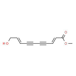 ChemSpider 2D Image | Methyl (2E,8E)-10-hydroxy-2,8-decadiene-4,6-diynoate | C11H10O3