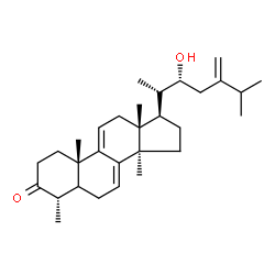 ChemSpider 2D Image | (4alpha,22R)-22-Hydroxy-4,14-dimethylergosta-7,9(11),24(28)-trien-3-one | C30H46O2