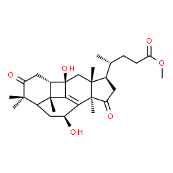 ChemSpider 2D Image | Methyl (1beta,7beta,11beta)-7,11-dihydroxy-4,4,14-trimethyl-3,15-dioxo-1,11-cyclochol-8-en-24-oate | C28H40O6