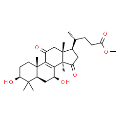 ChemSpider 2D Image | Methyl (3beta,5alpha,7beta)-3,7-dihydroxy-4,4,14-trimethyl-11,15-dioxochol-8-en-24-oate | C28H42O6