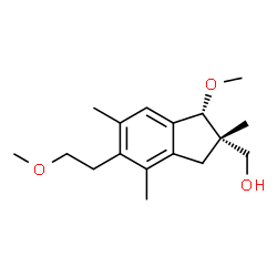 ChemSpider 2D Image | [(1S,2S)-1-Methoxy-5-(2-methoxyethyl)-2,4,6-trimethyl-2,3-dihydro-1H-inden-2-yl]methanol | C17H26O3