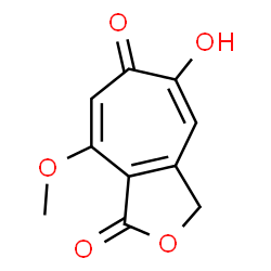 ChemSpider 2D Image | 5-Hydroxy-8-methoxy-1H-cyclohepta[c]furan-1,6(3H)-dione | C10H8O5