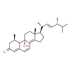ChemSpider 2D Image | (1beta,10xi,22E,24R)-9-Hydroxy-1,24-dimethyl-19-norcholesta-4,6,8(14),22-tetraen-3-one | C28H40O2