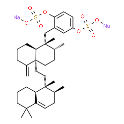 ChemSpider 2D Image | Disodium 2-{[(1R,2R,4aS,8aS)-1,2-dimethyl-5-methylene-4a-{2-[(1R,2S,8aS)-1,2,5,5-tetramethyl-1,2,3,5,6,7,8,8a-octahydro-1-naphthalenyl]ethyl}decahydro-1-naphthalenyl]methyl}-1,4-phenylene disulfate | C36H52Na2O8S2