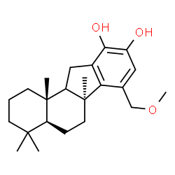 ChemSpider 2D Image | (4aS,6aS,11bS)-7-(Methoxymethyl)-4,4,6a,11b-tetramethyl-2,3,4,4a,5,6,6a,11,11a,11b-decahydro-1H-benzo[a]fluorene-9,10-diol | C23H34O3