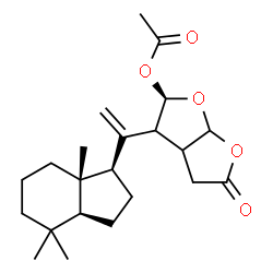 ChemSpider 2D Image | (2R)-5-Oxo-3-{1-[(1R,3aS,7aS)-4,4,7a-trimethyloctahydro-1H-inden-1-yl]vinyl}hexahydrofuro[2,3-b]furan-2-yl acetate | C22H32O5