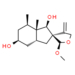 ChemSpider 2D Image | (1'R,3R,3a'R,5'S,7'R,7a'S)-2-Methoxy-7',7a'-dimethyl-4-methylenedecahydrospiro[furan-3,2'-indene]-1',5'-diol | C16H26O4