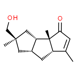 ChemSpider 2D Image | (3aS,3bS,5R,6aR,7aS)-5-(Hydroxymethyl)-1,3a,5-trimethyl-3a,3b,4,5,6,6a,7,7a-octahydro-3H-cyclopenta[a]pentalen-3-one | C15H22O2