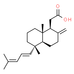 ChemSpider 2D Image | {(1S,4aS,5S,8aR)-5,8a-Dimethyl-2-methylene-5-[(1E)-4-methyl-1,3-pentadien-1-yl]decahydro-1-naphthalenyl}acetic acid | C21H32O2