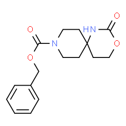ChemSpider 2D Image | Benzyl 2-oxo-3-oxa-1,9-diazaspiro[5.5]undecane-9-carboxylate | C16H20N2O4