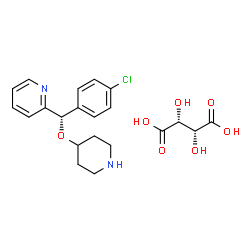 ChemSpider 2D Image | (S)-2-((4-Chlorophenyl)(piperidin-4-yloxy)methyl)pyridine (2R,3R)-2,3-dihydroxysuccinate | C21H25ClN2O7