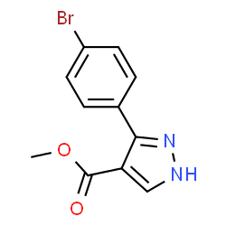 ChemSpider 2D Image | Methyl 3-(4-bromophenyl)-1H-pyrazole-4-carboxylate | C11H9BrN2O2