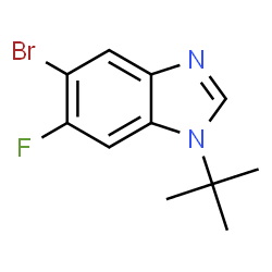 ChemSpider 2D Image | 5-bromo-1-tert-butyl-6-fluorobenzoimidazole | C11H12BrFN2