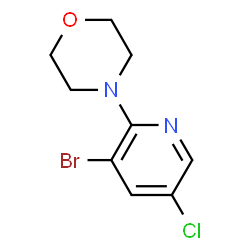 ChemSpider 2D Image | 4-(3-Bromo-5-chloro-2-pyridinyl)morpholine | C9H10BrClN2O