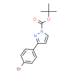 ChemSpider 2D Image | tert-butyl 3-(4-bromophenyl)-1h-pyrazole-1-carboxylate | C14H15BrN2O2