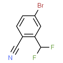 ChemSpider 2D Image | 4-bromo-2-(difluoromethyl)benzonitrile | C8H4BrF2N