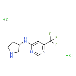 ChemSpider 2D Image | N-[(3S)-Pyrrolidin-3-yl]-6-(trifluoromethyl)pyrimidin-4-amine dihydrochloride | C9H13Cl2F3N4