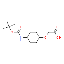 ChemSpider 2D Image | {[4-({[(2-Methyl-2-propanyl)oxy]carbonyl}amino)cyclohexyl]oxy}acetic acid | C13H23NO5