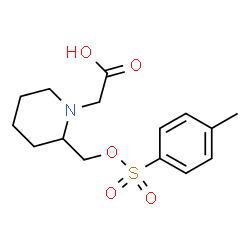ChemSpider 2D Image | [2-({[(4-Methylphenyl)sulfonyl]oxy}methyl)-1-piperidinyl]acetic acid | C15H21NO5S