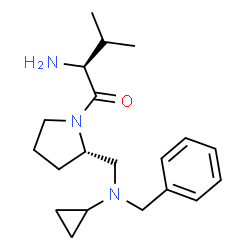 ChemSpider 2D Image | (2S)-2-Amino-1-[(2S)-2-{[benzyl(cyclopropyl)amino]methyl}-1-pyrrolidinyl]-3-methyl-1-butanone | C20H31N3O