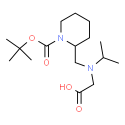 ChemSpider 2D Image | N-Isopropyl-N-[(1-{[(2-methyl-2-propanyl)oxy]carbonyl}-2-piperidinyl)methyl]glycine | C16H30N2O4