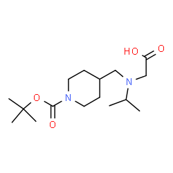 ChemSpider 2D Image | N-Isopropyl-N-[(1-{[(2-methyl-2-propanyl)oxy]carbonyl}-4-piperidinyl)methyl]glycine | C16H30N2O4