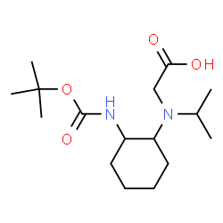 ChemSpider 2D Image | N-Isopropyl-N-[2-({[(2-methyl-2-propanyl)oxy]carbonyl}amino)cyclohexyl]glycine | C16H30N2O4
