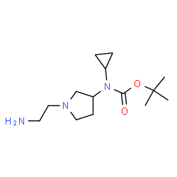 ChemSpider 2D Image | TERT-BUTYL N-[1-(2-AMINOETHYL)PYRROLIDIN-3-YL]-N-CYCLOPROPYLCARBAMATE | C14H27N3O2