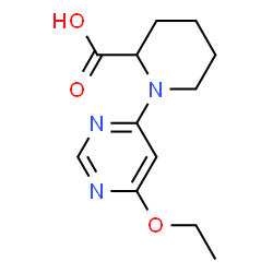 ChemSpider 2D Image | 1-(6-Ethoxy-4-pyrimidinyl)-2-piperidinecarboxylic acid | C12H17N3O3