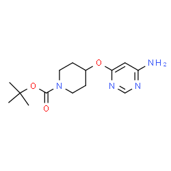 ChemSpider 2D Image | tert-Butyl 4-((6-aminopyrimidin-4-yl)oxy)piperidine-1-carboxylate | C14H22N4O3