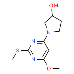 ChemSpider 2D Image | 1-(6-Methoxy-2-(methylthio)pyrimidin-4-yl)pyrrolidin-3-ol | C10H15N3O2S