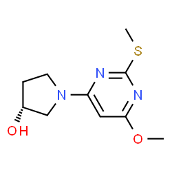 ChemSpider 2D Image | (R)-1-(6-Methoxy-2-(methylthio)pyrimidin-4-yl)pyrrolidin-3-ol | C10H15N3O2S