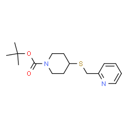 ChemSpider 2D Image | tert-Butyl 4-((pyridin-2-ylmethyl)thio)piperidine-1-carboxylate | C16H24N2O2S