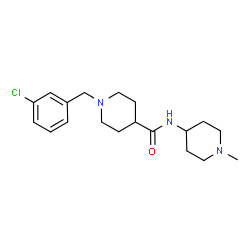 ChemSpider 2D Image | 1-(3-Chlorobenzyl)-N-(1-methyl-4-piperidinyl)-4-piperidinecarboxamide | C19H28ClN3O