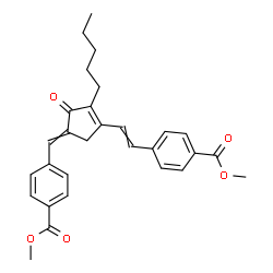 ChemSpider 2D Image | Methyl 4-(2-{4-[4-(methoxycarbonyl)benzylidene]-3-oxo-2-pentyl-1-cyclopenten-1-yl}vinyl)benzoate | C29H30O5