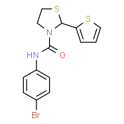 ChemSpider 2D Image | N-(4-Bromophenyl)-2-(2-thienyl)-1,3-thiazolidine-3-carboxamide | C14H13BrN2OS2