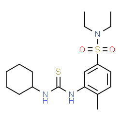 ChemSpider 2D Image | 3-[(Cyclohexylcarbamothioyl)amino]-N,N-diethyl-4-methylbenzenesulfonamide | C18H29N3O2S2