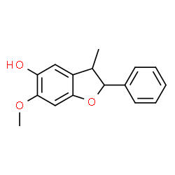 ChemSpider 2D Image | 6-Methoxy-3-methyl-2-phenyl-2,3-dihydro-1-benzofuran-5-ol | C16H16O3