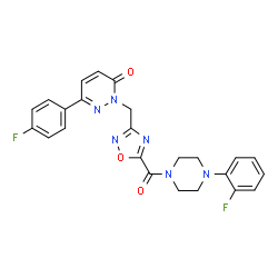 ChemSpider 2D Image | 6-(4-Fluorophenyl)-2-[(5-{[4-(2-fluorophenyl)-1-piperazinyl]carbonyl}-1,2,4-oxadiazol-3-yl)methyl]-3(2H)-pyridazinone | C24H20F2N6O3